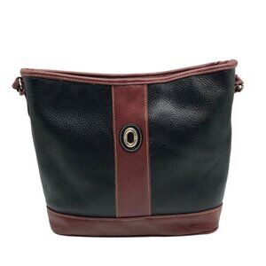 Unbranded Brown And Black Pebbled Crossbody Bag